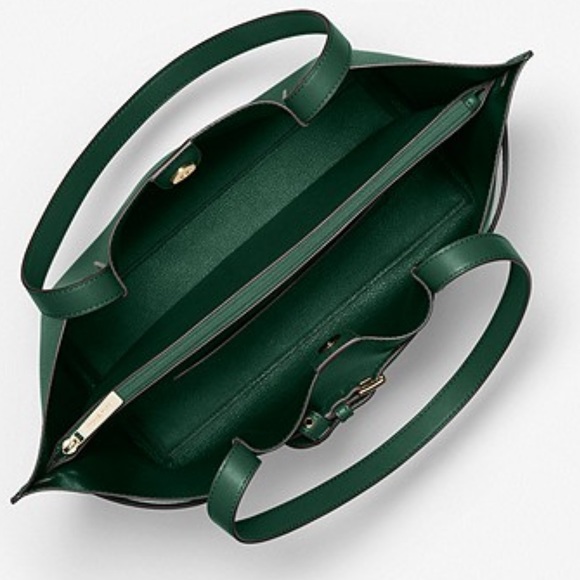 MICHAEL KORS Emilia Large Pebbled Leather Tote Bag Racing Green color - Picture 3 of 3